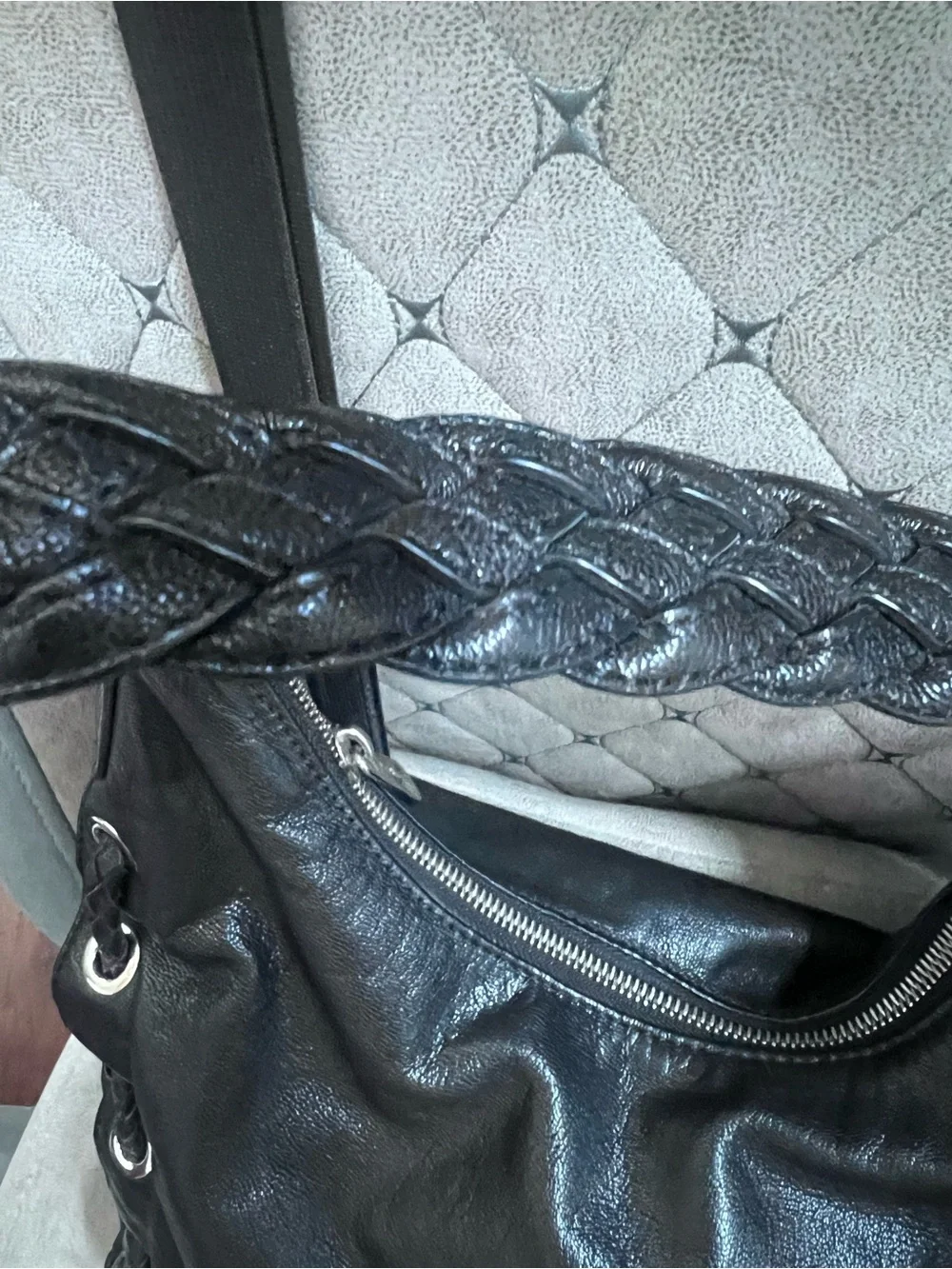 Michael Kors Black Braided-Handle Shoulder leather Hobo